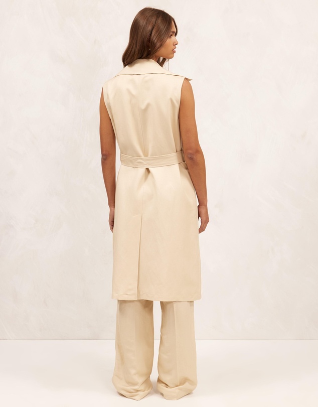 AERE - Draped Sleeveless Trench