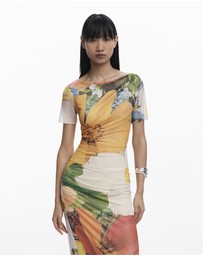 Desigual - Midi Tulle Dress with Flowers