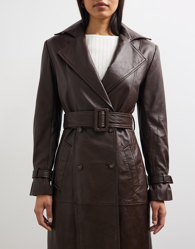 Sofia Irina - Leather Trench Coat
