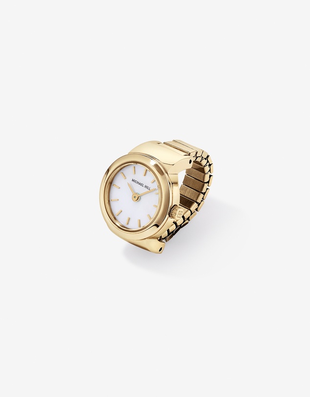 Michael Hill - Mother of Pearl Watch Ring in Gold Tone Stainless Steel