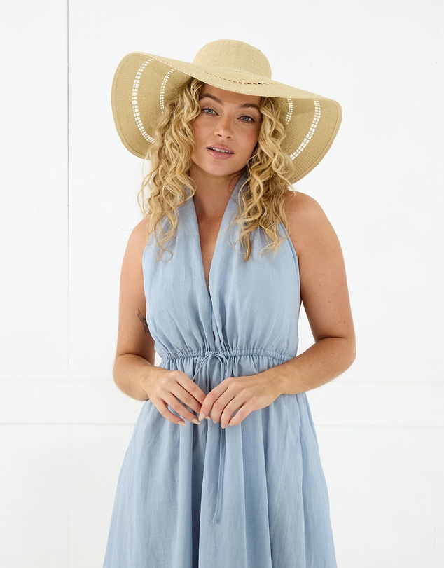 Morgan & Taylor - Blaise Woven Straw Sun Hat in Natural Beige