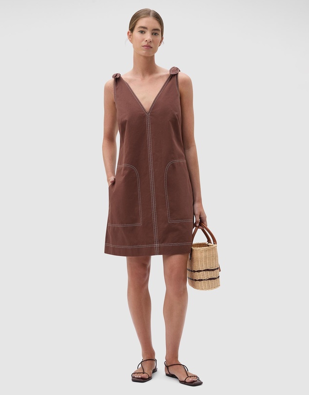 Oroton - Tie Shoulder A-Line Dress