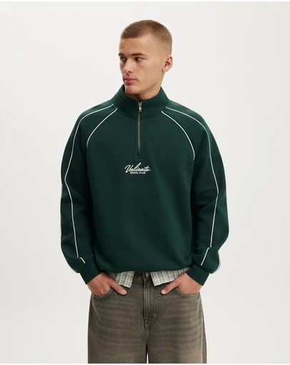 Cotton On - 1/4 Zip Graphic Fleece