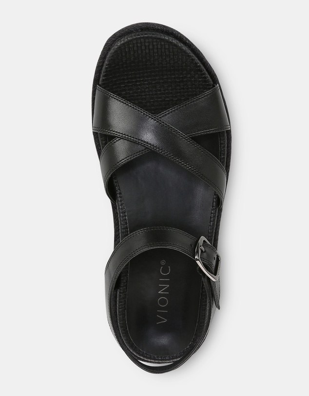 Vionic - Mar Platform Sandal - Black Leather