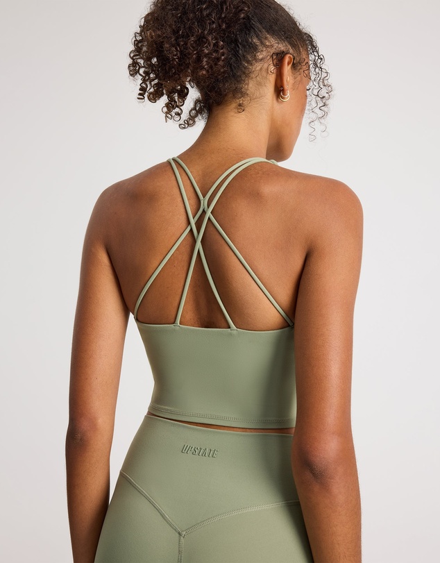 Upstate - Air Sculpt Strappy Sports Tank - Olive