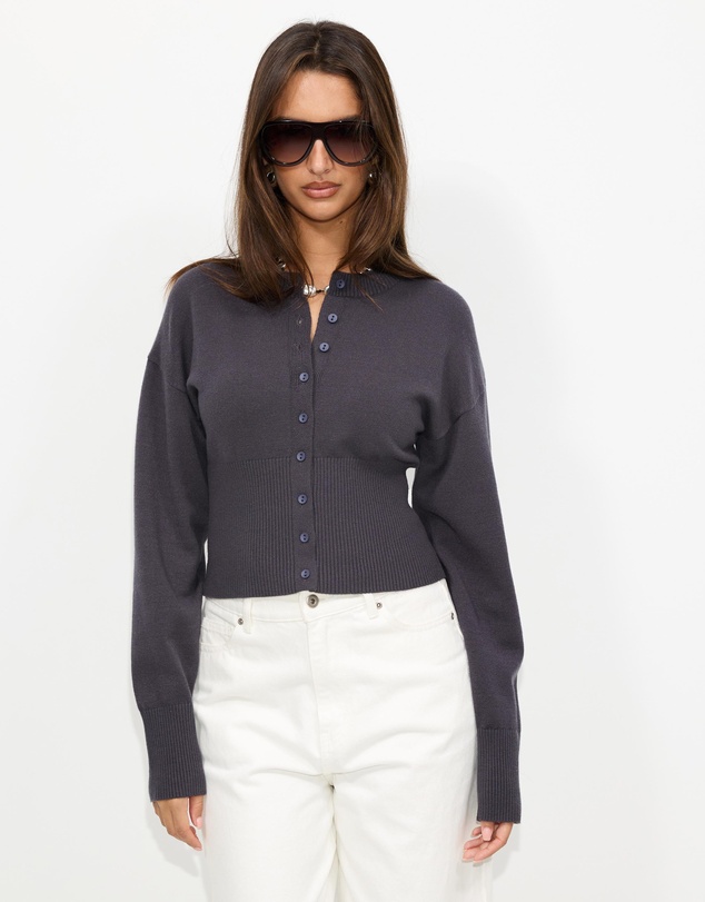 Dazie - Mira Cinched Waist Button Up Cardigan