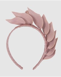 Max Alexander - Taupe Leather Flowers Headband