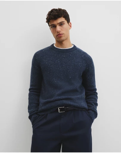 Country Road - Merino Nep Wool Blend Crew Neck Knit