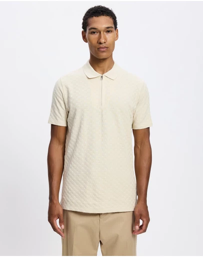 Paul Smith - Jacquard Cotton Zip Polo Shirt