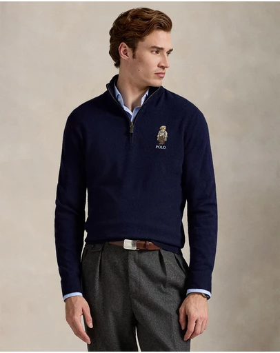 Polo Ralph Lauren - Polo Bear Wool Quarter-Zip Sweater