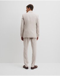 Country Road - Regular Fit Linen Cotton Puppytooth Jacket