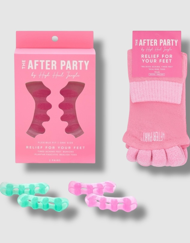 High Heel Jungle - The After Party Silicon Gel Toe Separators & Foot Relief Alignment Socks - Value Bundle