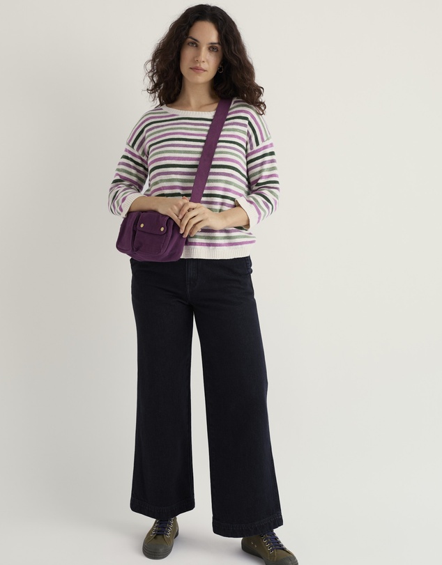 Seasalt - Seasalt Cornwall Purple Knavock Striped Jumper