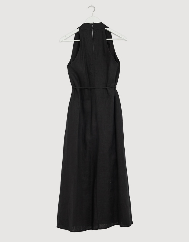 Revibe - Repaired AERE Loretta Linen Midi Dress - AU 8