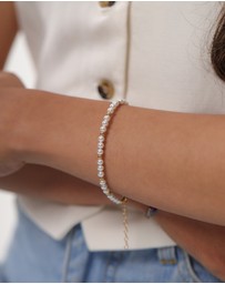 Elli Jewelry - Bracelet Women Elegant Pearl 925 Sterling Silver Gold Plated