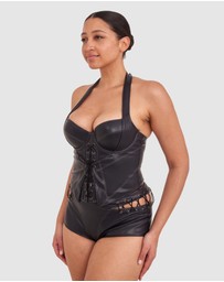 Bras N Things - Vamp Flustered Corset - Dark Grey