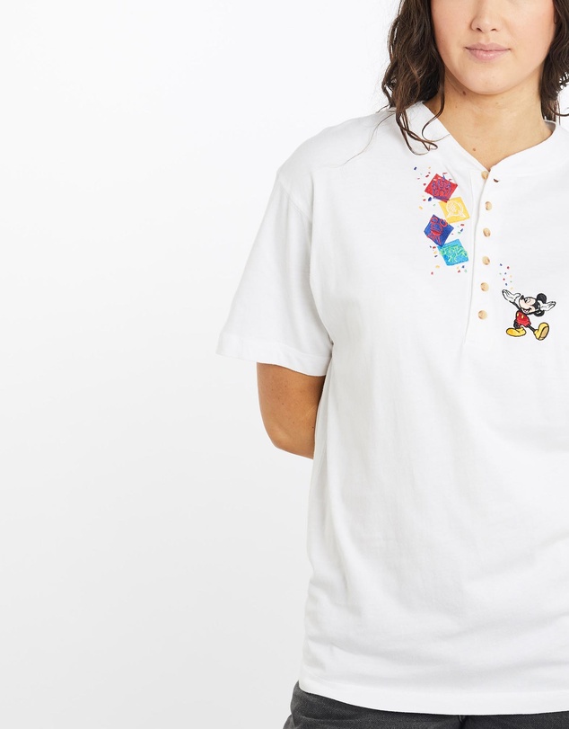 Vintage by The Real Deal - Pre Loved - Vintage 90s Mickey Mouse Walt Disney World Henley Tee