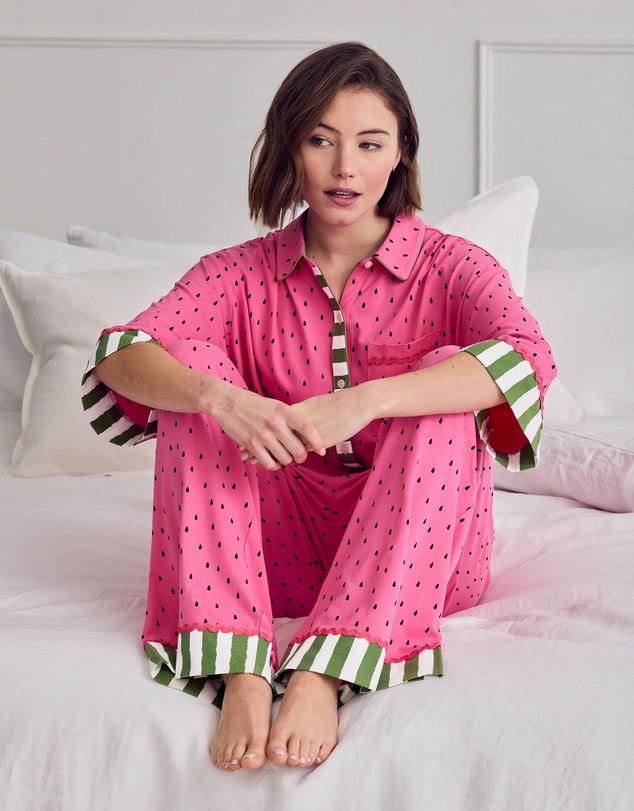Chelsea Peers - Organic Cotton Flared Long Pyjama Set