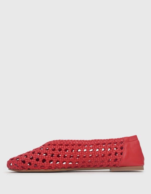 Betts - Izzy Leather Woven Ballet Flats