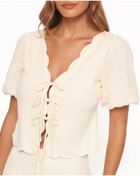 Petal & Pup - Jensen Scallop Hem Top - Butter Yellow