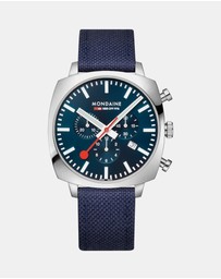 Mondaine - Official Swiss Railways Grand Cushion Deep Ocean Blue Watch Set