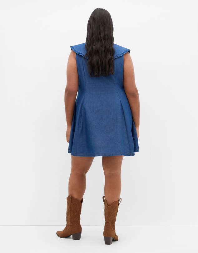 City Chic - Naomi Collar Mini Denim Dress