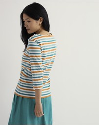 Seasalt - Seasalt Cornwall Multi Sailor 3/4 Sleeve Top Jersey