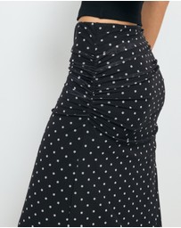 AERE - Chloe Mesh Polka Dot Maxi Skirt