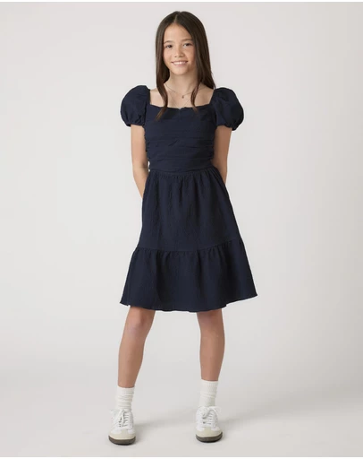 Decjuba Kids - Evie Textured Mini Dress - Teens