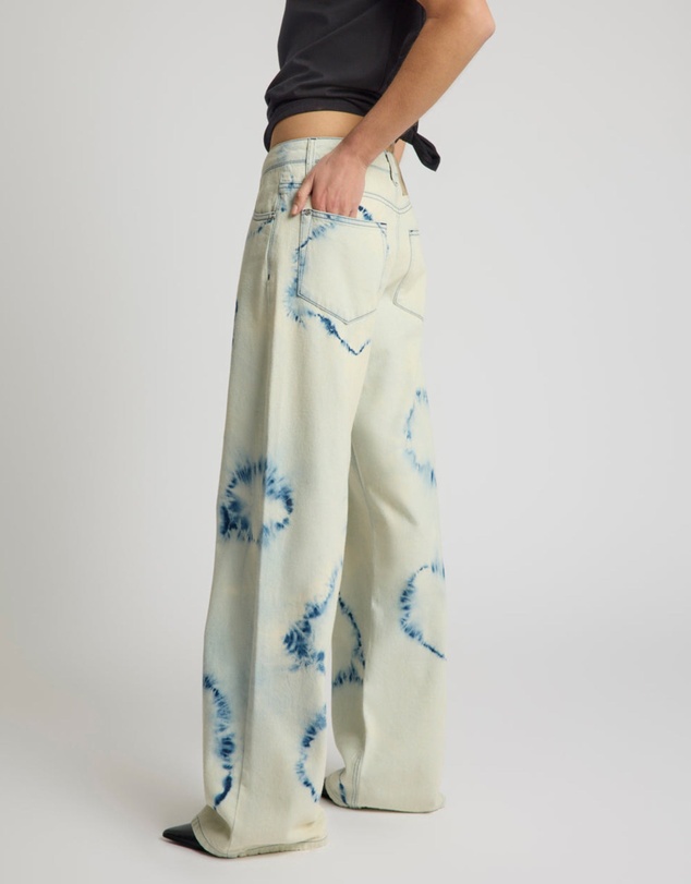 ONE TEASPOON - Revival Tie-Dye Lowriders Low Waist Wide Leg Denim - Tie Dye Dreams