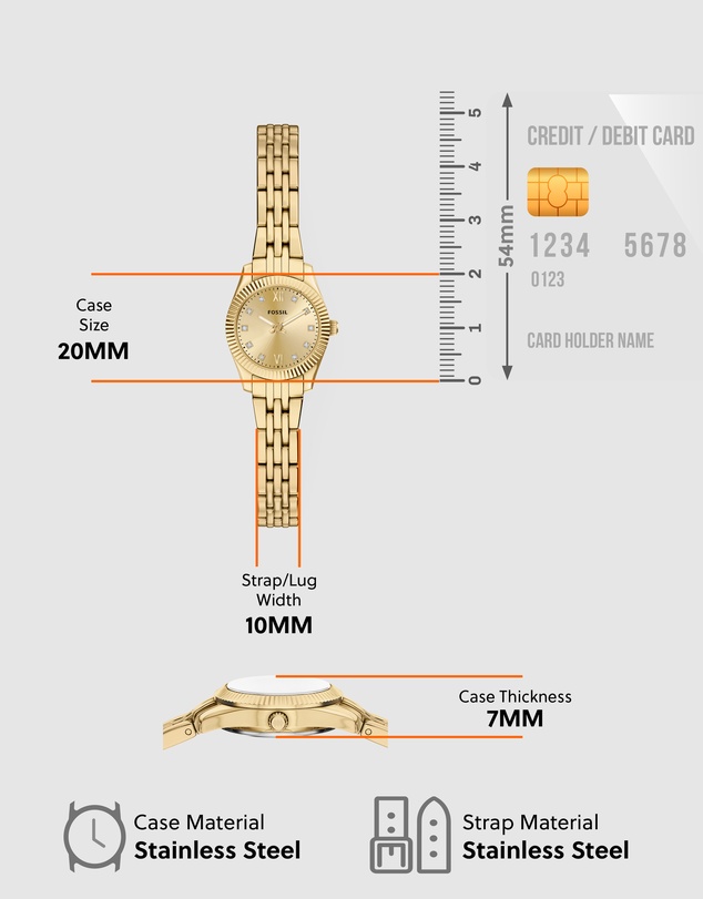 Fossil - Scarlette Gold Tone Analogue Watch