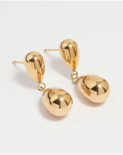 Lovisa - Waterproof Gold Plated Stainless Steel Double Drop Earrings