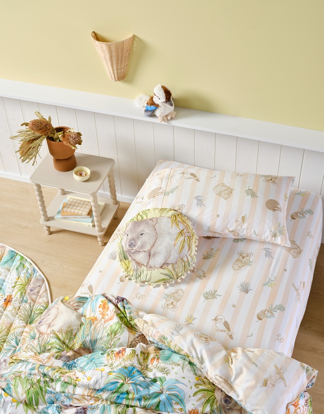 Linen House Kids - Bush Walk Fitted Sheet + Pillowcase Set