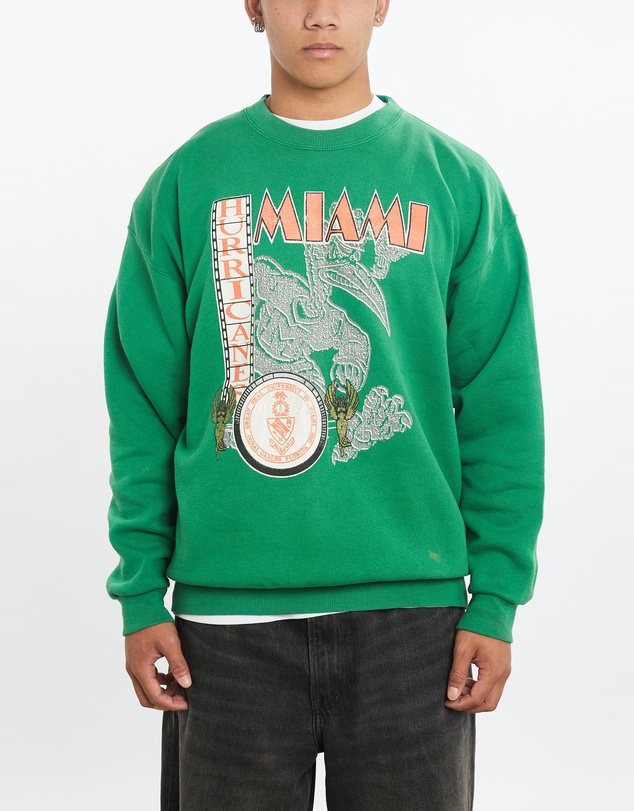Vintage by The Real Deal - Pre Loved - Vintage 90s NCAA Miami Hurricanes Sweatshirt