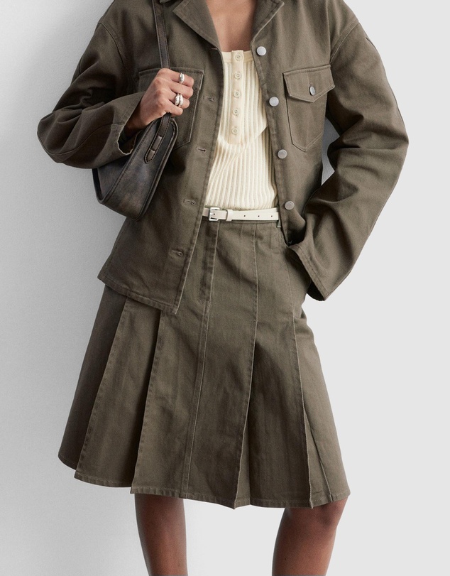 & Other Stories - Pleated Cotton Midi Skirt