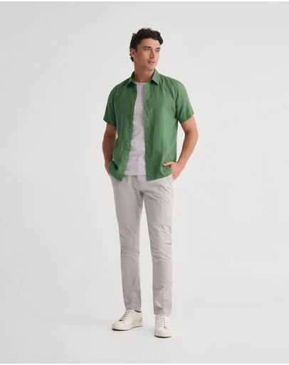 Oxford - Leyton French Linen Short Sleeve Shirt