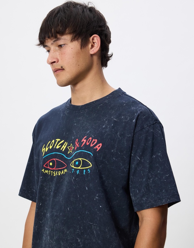 Scotch & Soda - Front Artwork Relaxed-Fit Snow-Washed T-Shirt