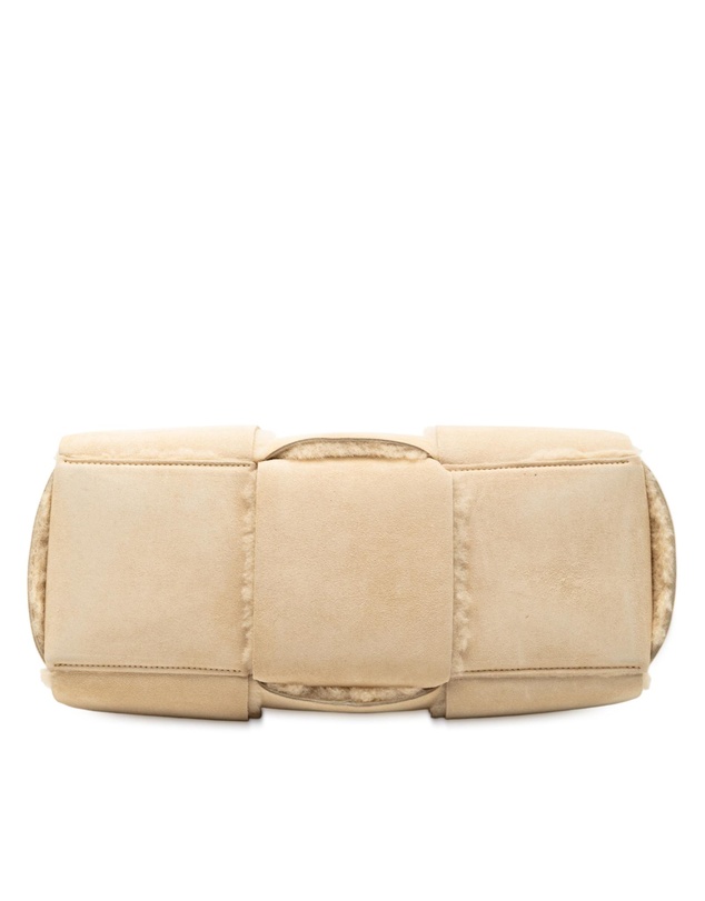 Pre-Loved by Azura Reborn - Pre-Loved Small Suede and Shearling Maxi Intrecciato Arco Tote