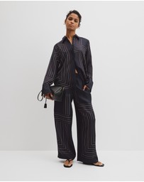 Country Road - Scarf Stripe Washable Silk Pant
