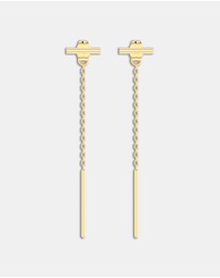CA Jewellery - Linear Drop Earrings Gold