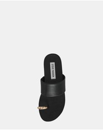 Steve Madden - Dove Black Leather Sandals