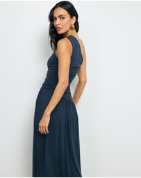 AERE - Aloma One Shoulder Ruched Dress