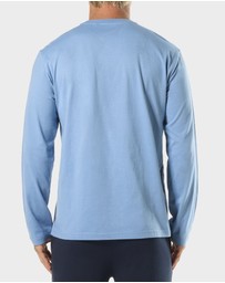 Mitch Dowd - Mens Relaxed Long Sleeve Crew Tee - Blue