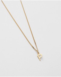 Kirstin Ash - P Outline Initial Necklace