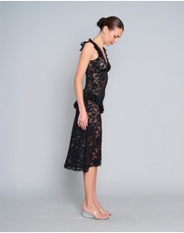 Love and Nostalgia - Summer Love Lace Midi Dress - Black