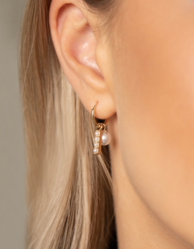 Mestige - Pearl Essence Connection Earrings - 18K Gold Plated