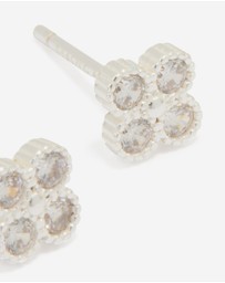 Lovisa - Sterling Silver Cubic Zirconia Mini Flower Stud Earrings