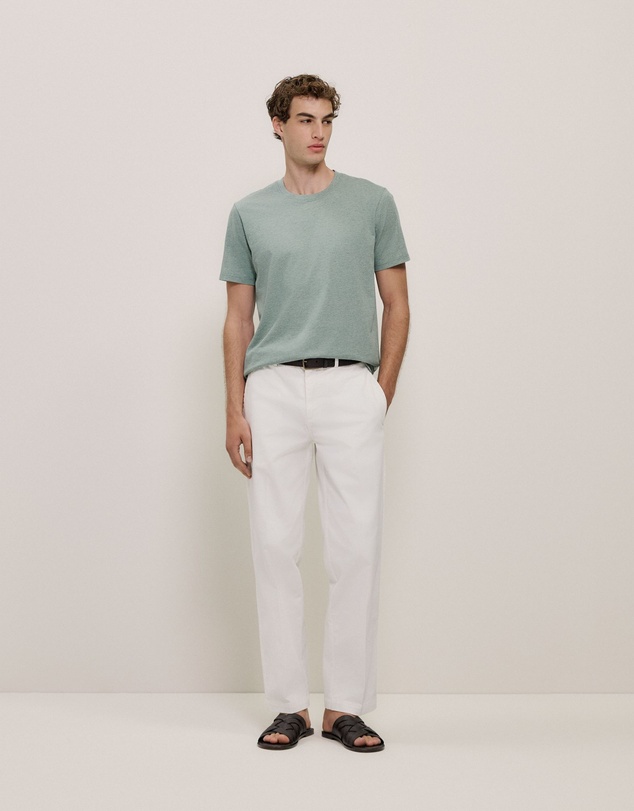 Trenery - Organically Grown Cotton Marle T-shirt in Sage Green