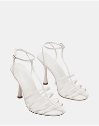 Steve Madden - Tildah White Leather Heels
