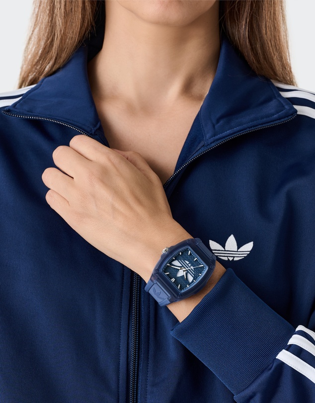 adidas Originals - City Tech Five Crystal 44mm Blue Resin Strap Watch